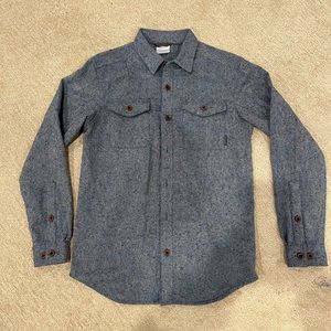 Columbia Sage Butte wool blend shirt blue heron